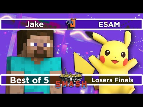 ESAM (Pikachu) vs Jake (Steve) - Losers Finals - Boardwalk Smash #32 - SSBU