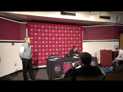 South Carolina Gamecocks head coach Will Muschamp addresses media after 20-15 loss to App State