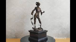 Smrt – Memento Mori  bronzová socha, historická umělecká dekorace se symbolickým významem