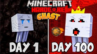 How I Survived 100 Days as a GHAST In Hardcore Minecraft..