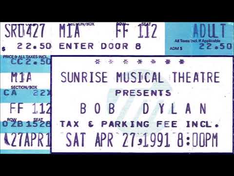 Bob Dylan 1991 US Spring Tour – Sunrise Musical Theater Miami USA 27th April 1991
