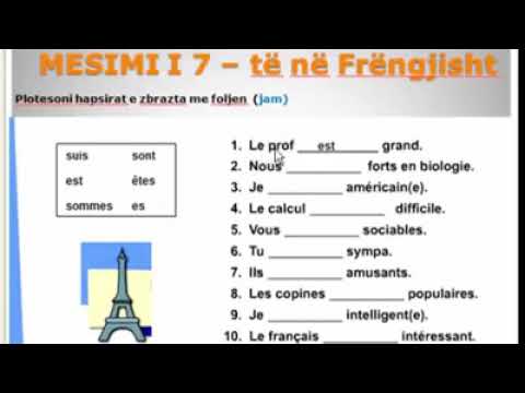 MESIMI 7/32 -  USHTRIME NE FRENGJISHT  - Exercice en Francais |  | MESO FRENGJISHT- SHQIP