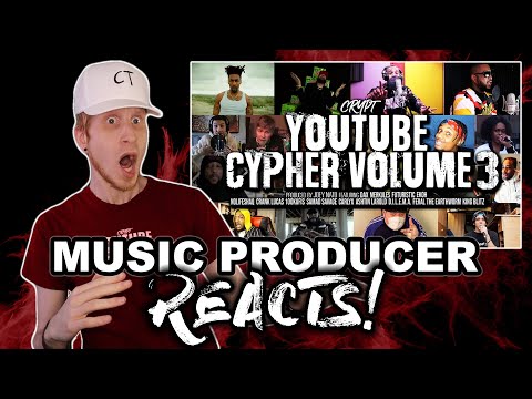 Music Producer Reacts to YouTube Cypher Vol. 3 (Crypt, Dax, NoLifeShaq, Merkules, Crank Lucas)