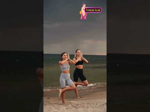 Yoga Exercise on beach| amazing beach view| woman yoga videos| Fitness Club #fitness #yoga #shorts