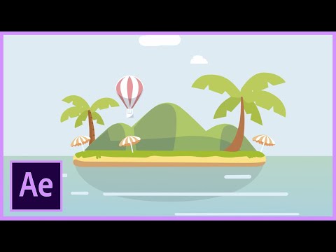 Mini Island Motion Graphics - Adobe After Effects (Timelapse)