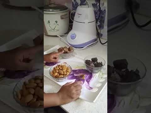 Homemade almond chocolates by little chef Anshika...