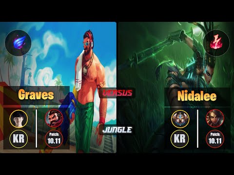 Peanut GRAVES (Jungle) [Phase Rush] VS NIDALEE - Challenger KR Patch 10.11