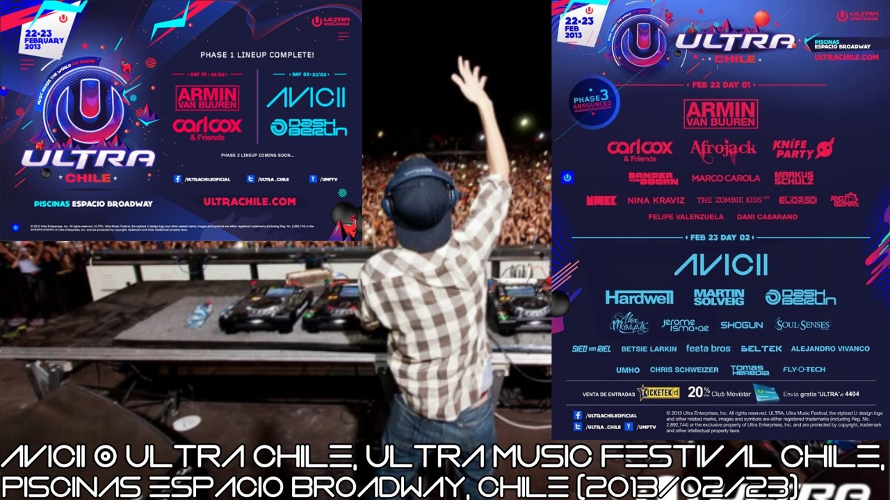 Avicii @ Ultra Chile, Ultra Music Festival Chile, Piscinas Espacio Broadway, Chile (2013/02/23)