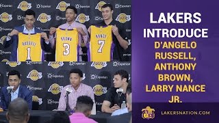 Lakers Introduce D'Angelo Russell, Anthony Brown And Larry Nance Jr.