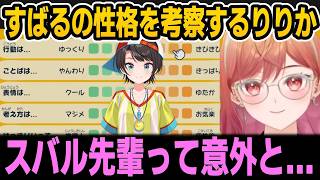 トモダチコレクションですばるの性格を考察するりりか【ホロライブ切り抜き/一条莉々華/大空スバル】
