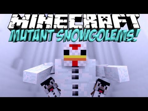 Mutant Creatures Mod: Minecraft Mutant Snow Golem Mod Showcase!