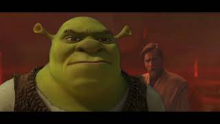 Shrek Argues with Obi-Wan on Mustafar