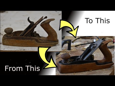 Restoring a very old and rusty hand plane || Tool restoration