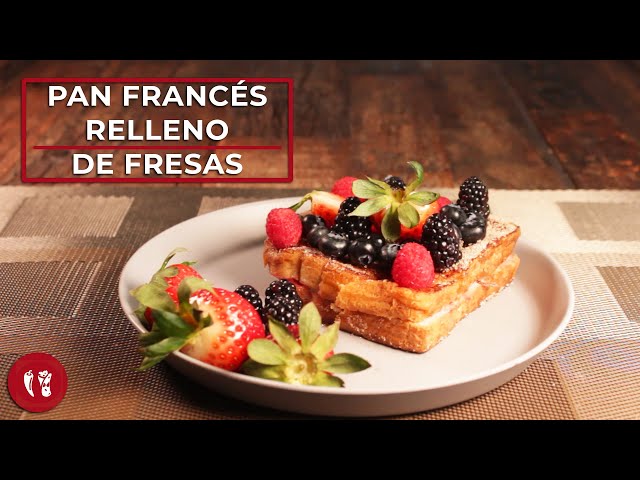 Pan francés relleno de fresas | Receta fácil para el desayuno