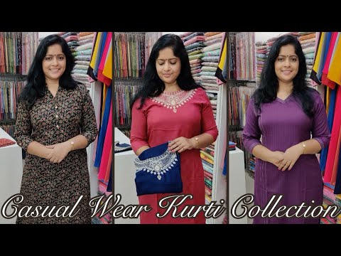 Daily Wear Kurti Collection New Models || Printed & Embroidery @TrendzAlappuzha