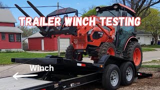 Will this trailer winch pull a 3 ton tractor up on this tilt bed trailer?  Watch and find out!