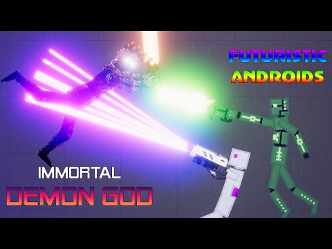 The Immortal Demon God ( Dark Soul ) Fights Futuristic Androids - People Playground 1.21.3