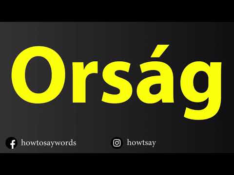 How To Pronounce Orsag