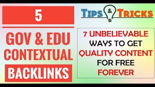 5 GOV & EDU Contextual Backlinks | How To Get Quality Content For Free Forever