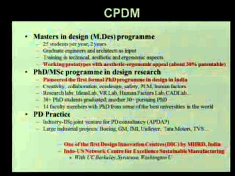 Workshop on Deconstructing Design   presentation by Amaresh Chakrabarti from IISc Bangalore