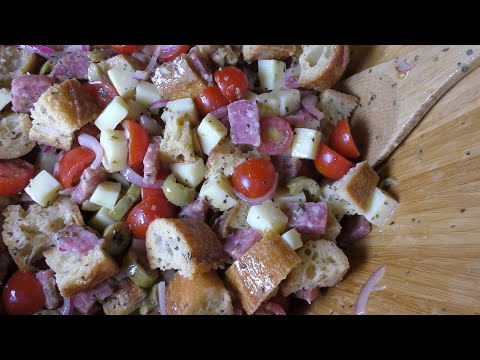 How To Make Mediterranean Bread & Salami Salad - Recipe