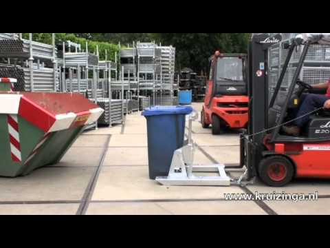 Plastic waste container waste and cleaning waste bin turner for 240 litres of waste