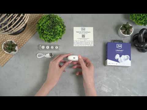 Belaidės ausinės 3mk LifePods baltos video