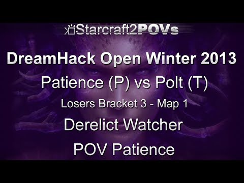 SC2 HotS - DreamHack Winter 2013 - Patience vs Polt - LBR3 - Map 1 - Derelict Watcher - Patience
