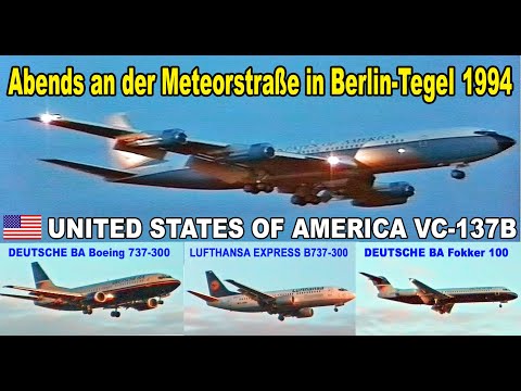 31.03.1994 - Abends an der Meteorstraße in BERLIN-TEGEL mit UNITED STATES OF AMERICA VC-137