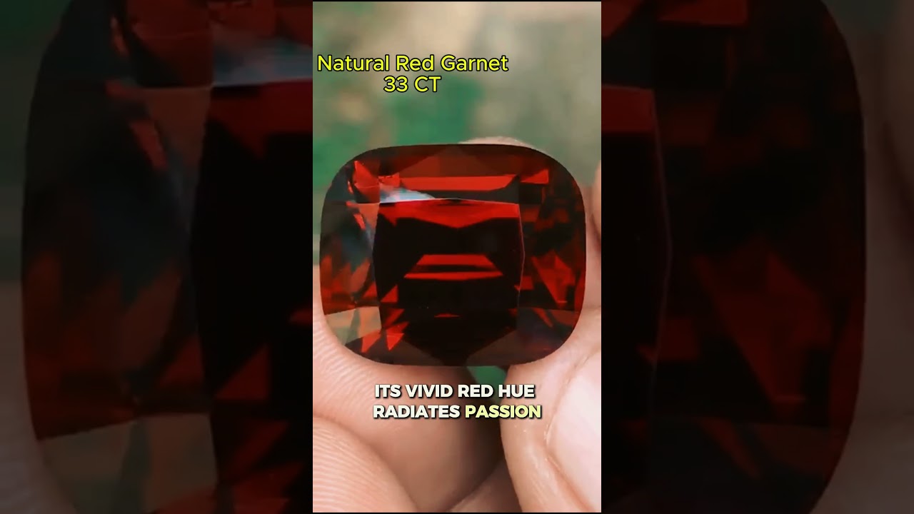 ✨ Natural Red Garnet | 33ct Cushion-Cut Gem from Sri Lanka ✨#shorts #viralgems #gemsnjewellery