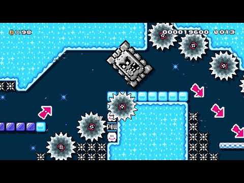 Snowball Throw, Run, Rock [40s] by PowerNongX 🍄 Super Mario Maker 2 🍄 No Commentary AAC