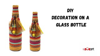 DIY Decoration on a Glass Bottle 