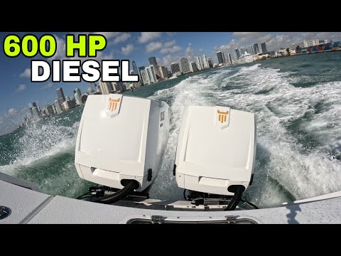 miami boat show sea trial Watch This 600HP OXE Diesel Outboards Rip Through the Water!