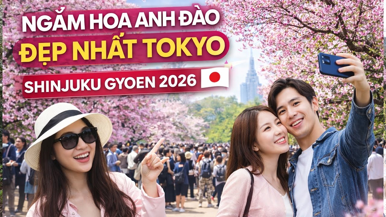 Ngắm Hoa Anh Đào Đẹp Nhất Tokyo Lễ Hội Sakura Tại Shinjuku Gyoen 2026