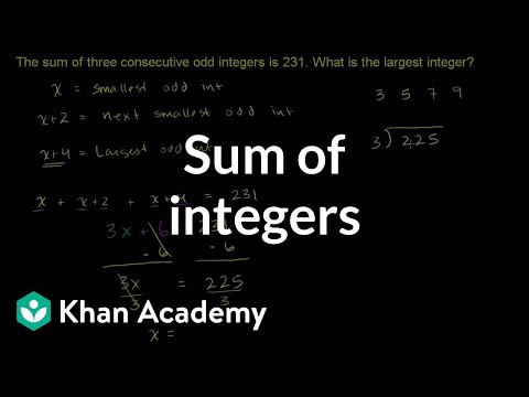Sum of Consecutive Odd Integers