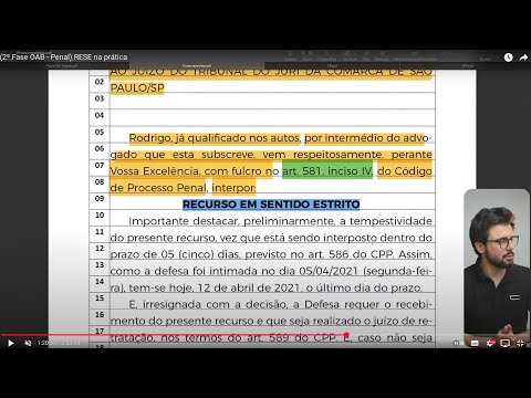 (2ª Fase OAB - Penal) RESE na prática