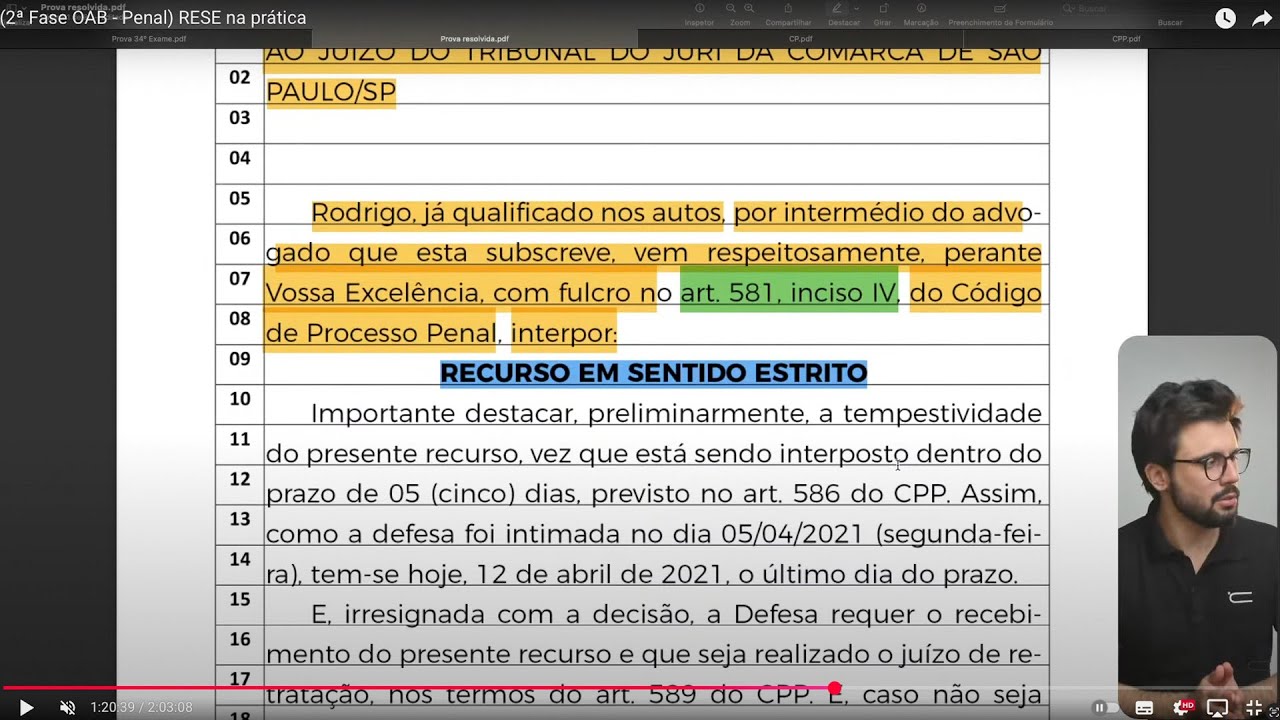 (2ª Fase OAB - Penal) RESE na prática