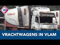 Vrachtwagens in vlammen op bij transportbedrijf in De Lier