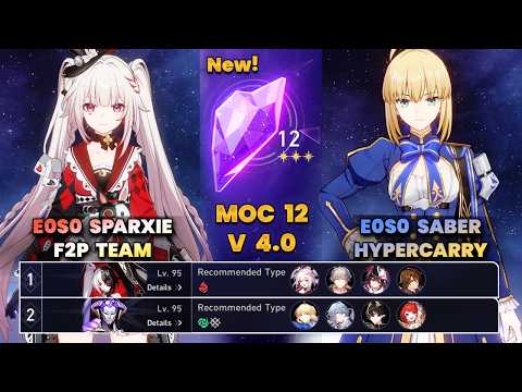 E0S0 Sparxie F2p Team & E0S0 Saber Hypercarry | New MOC12 | Full Clear | 3 Stars | HSR | V4.0 |