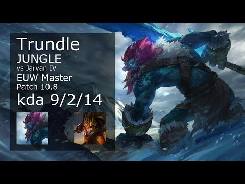 Trundle vs Jarvan IV Jungle - EUW Master 9/2/14 Patch 10.8 Gameplay