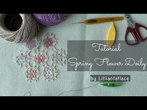 Tatting Tutorial for “Tiny Frozen Water Snowflake ” without bead designed by LillianTatLace