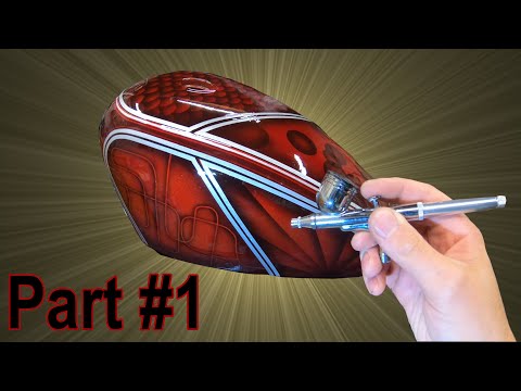 So lackierst du deinen eigenen Oldschool Motorrad Tank|airbrush|Pistole|Fishscales|Stripes