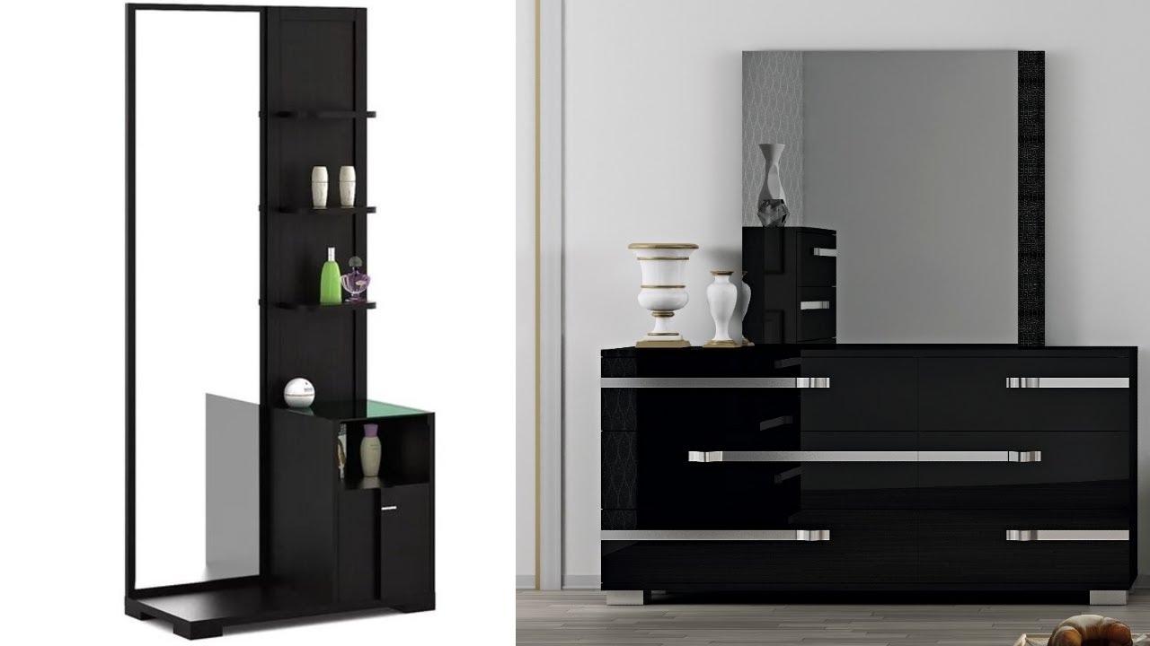74 Black Wooden Dressing Table II Modern Wooden Dressing Table Designs