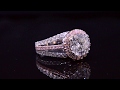 Halo Two Toned with Natural Pink Diamonds Engagement Ring
