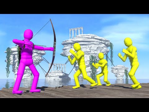 NPC Wars with Smart AI Throwing Weapons - OVERGROWTH Active Ragdoll Physics & NPC Wars #57