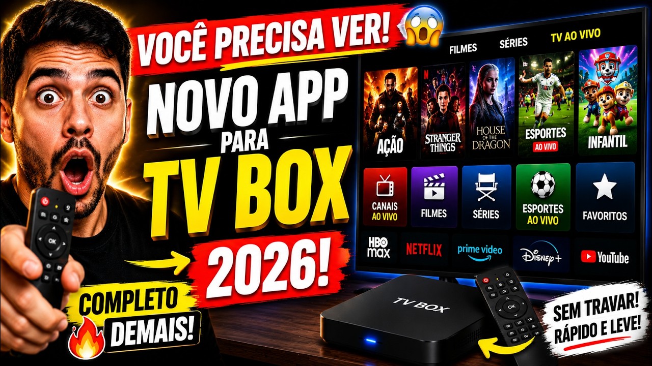 😱 VOCÊ PRECISA VER esse NOVO APP para TV BOX em 2026! COMPLETO DEMAIS