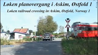 preview picture of video 'Løken planovergang i Askim, Østfold 1 / Løken railroad crossing in Askim, Østfold, Norway 1'