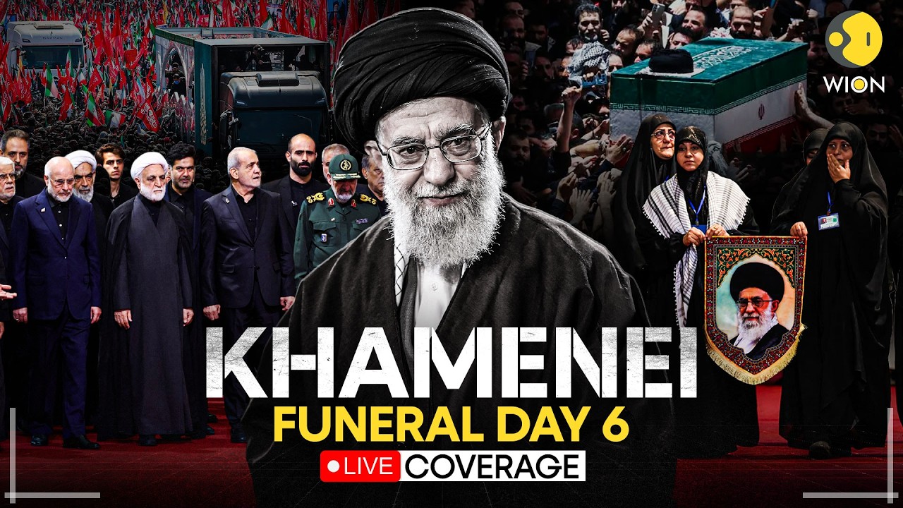 Khamenei Funeral LIVE: Khamenei Buried in Mashhad As War Escalates | Millions Chant "Death to Trump"