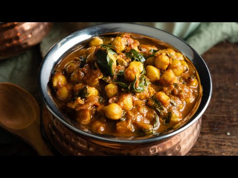 Indisches Kichererbsen Spinat Curry in 25 Minuten
