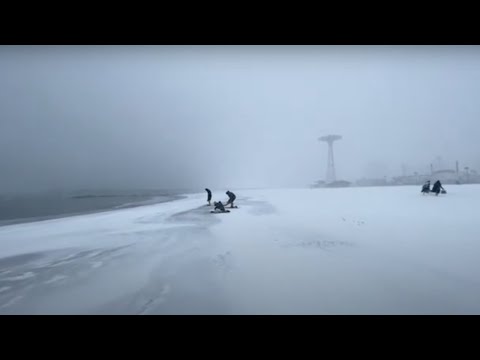 🔴 NYC Live: Blizzard Beach Coney Island! 1/29/22